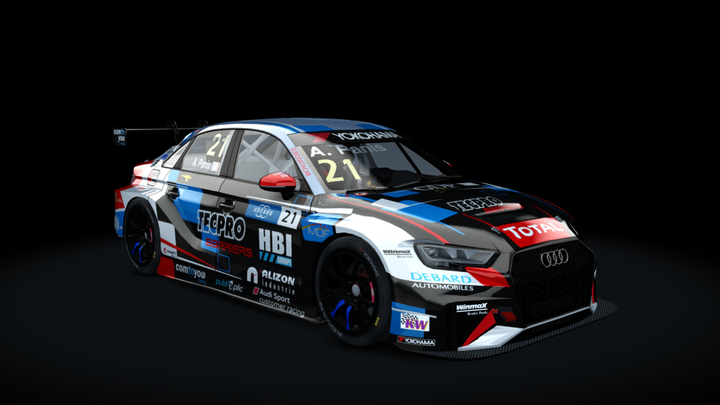 The Audi RS 3 LMS TCR with one of the default liveries.